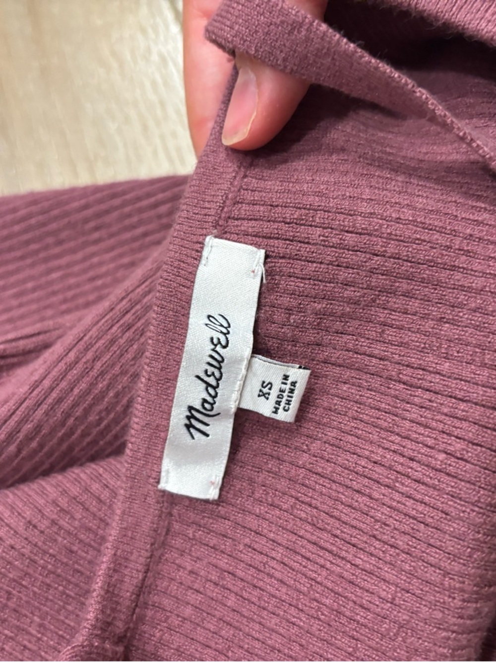 Madewell XS Ribbed Maroon Bustier Cami Top - Picture 3 of 3